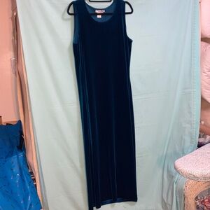 Coldwater Creek Teal Sleeveless velvet dress